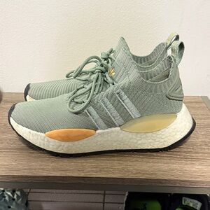 Adidas Olive Sneakers with White and Black Accents